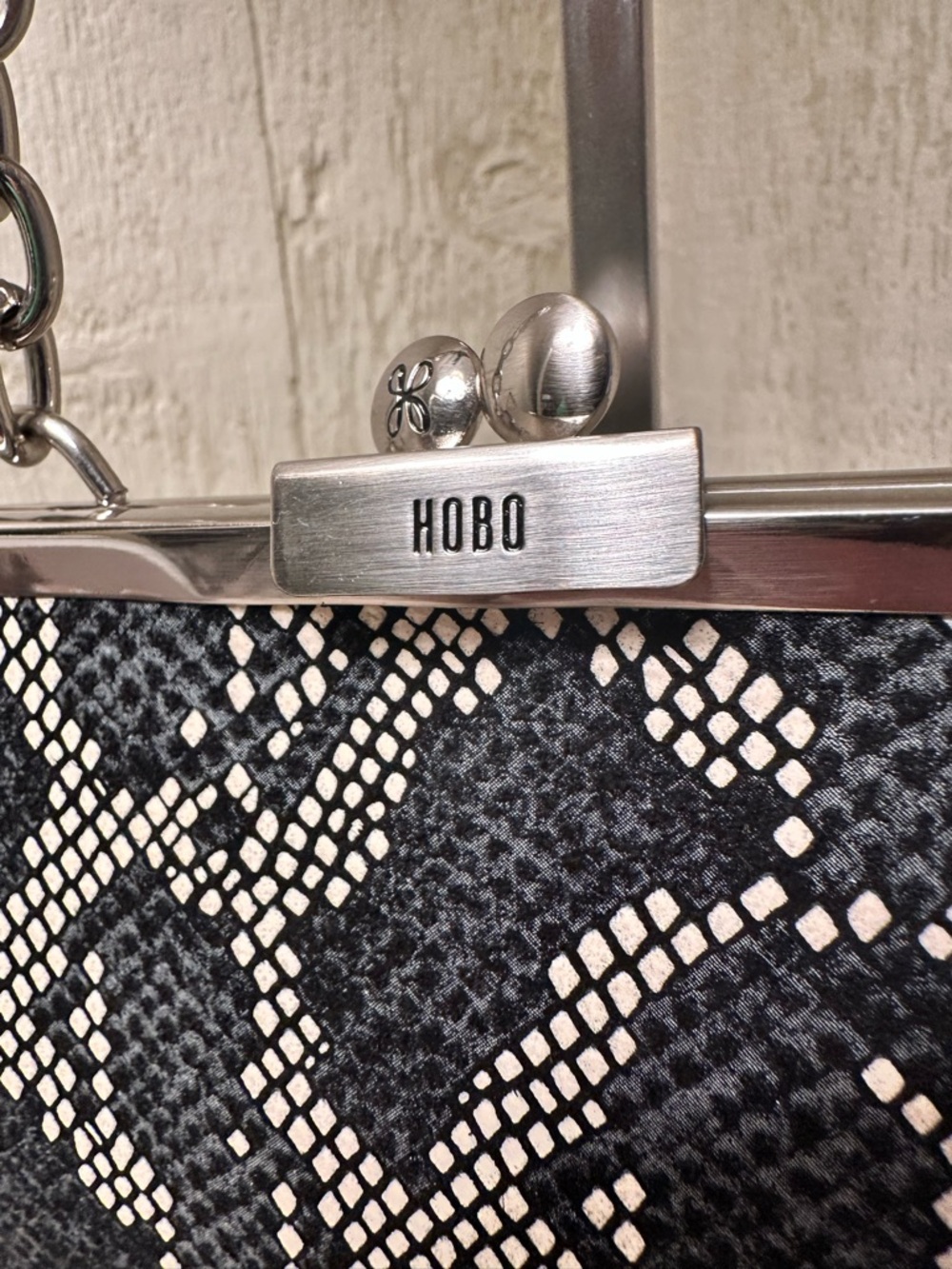 HOBO Black & Cream Snake-Print Mini Crossbody - Picture 3 of 9